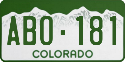 CO license plate ABO181