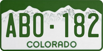 CO license plate ABO182