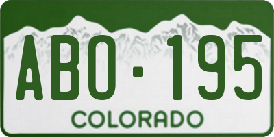 CO license plate ABO195