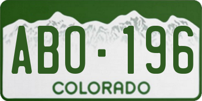 CO license plate ABO196