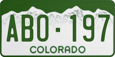 CO license plate ABO197