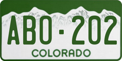 CO license plate ABO202