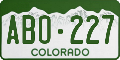 CO license plate ABO227