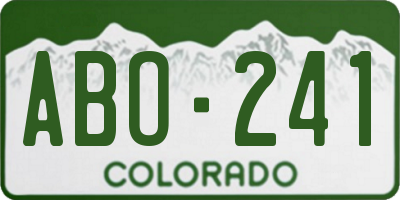 CO license plate ABO241