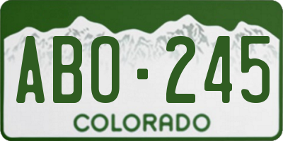 CO license plate ABO245