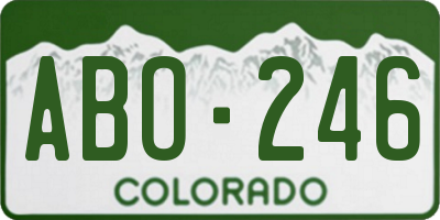 CO license plate ABO246