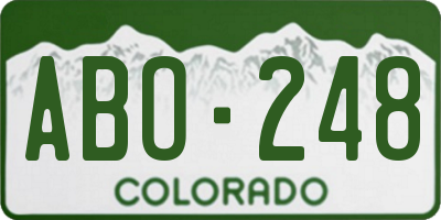 CO license plate ABO248