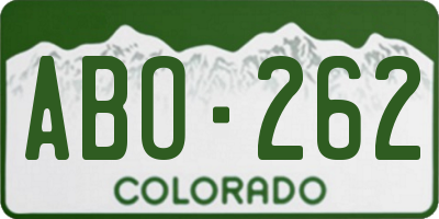 CO license plate ABO262