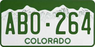 CO license plate ABO264