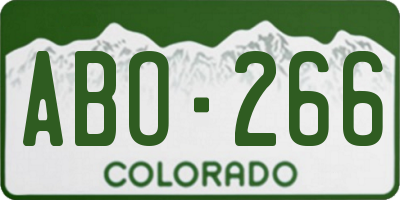 CO license plate ABO266