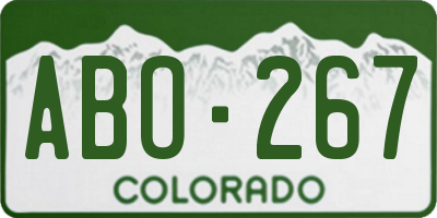 CO license plate ABO267