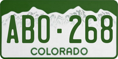 CO license plate ABO268