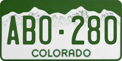 CO license plate ABO280