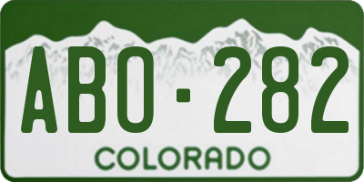 CO license plate ABO282