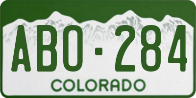 CO license plate ABO284