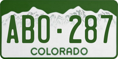 CO license plate ABO287