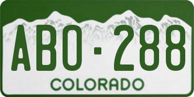 CO license plate ABO288