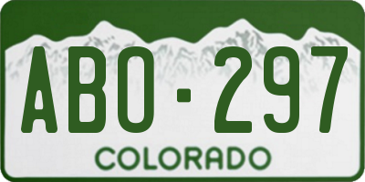 CO license plate ABO297