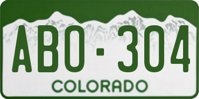 CO license plate ABO304