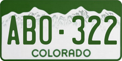 CO license plate ABO322