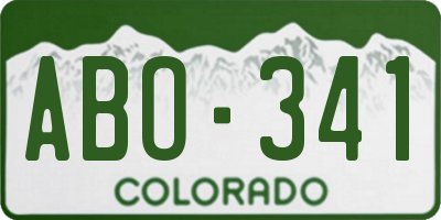 CO license plate ABO341