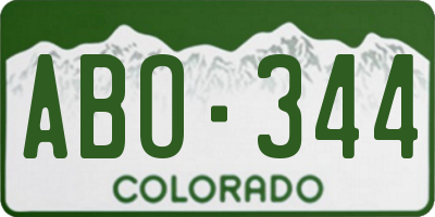 CO license plate ABO344