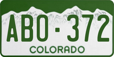 CO license plate ABO372