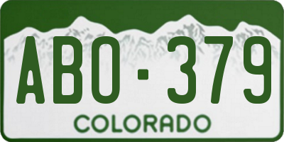 CO license plate ABO379