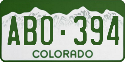 CO license plate ABO394