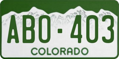CO license plate ABO403