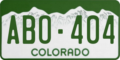 CO license plate ABO404