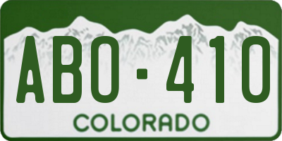 CO license plate ABO410