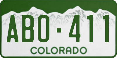 CO license plate ABO411