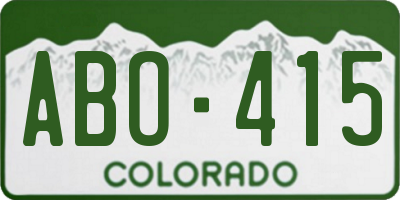 CO license plate ABO415
