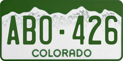 CO license plate ABO426