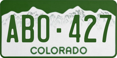 CO license plate ABO427