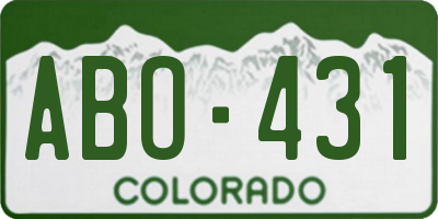 CO license plate ABO431