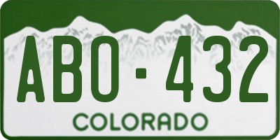 CO license plate ABO432