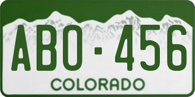 CO license plate ABO456