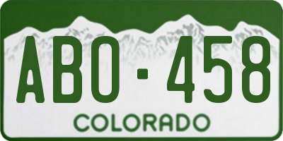 CO license plate ABO458