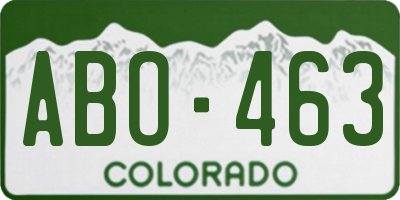 CO license plate ABO463