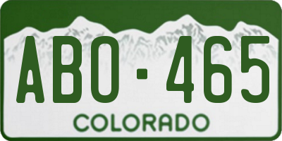 CO license plate ABO465