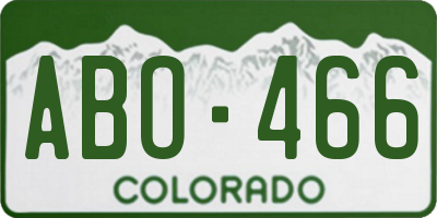 CO license plate ABO466