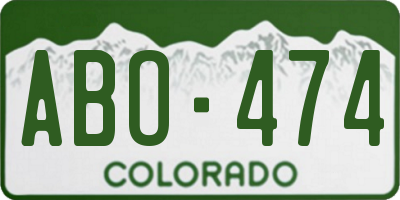 CO license plate ABO474