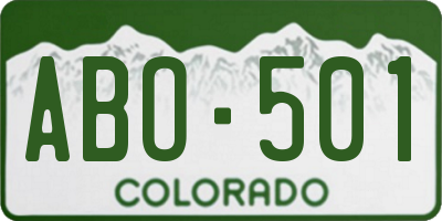 CO license plate ABO501