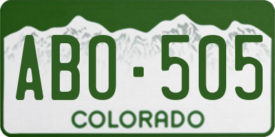 CO license plate ABO505
