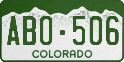 CO license plate ABO506