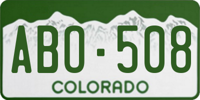 CO license plate ABO508