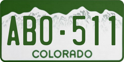 CO license plate ABO511
