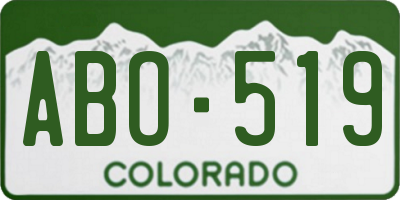 CO license plate ABO519